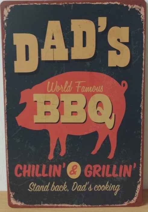 BBQ wandbord Dad's BBQ chillin en grillin