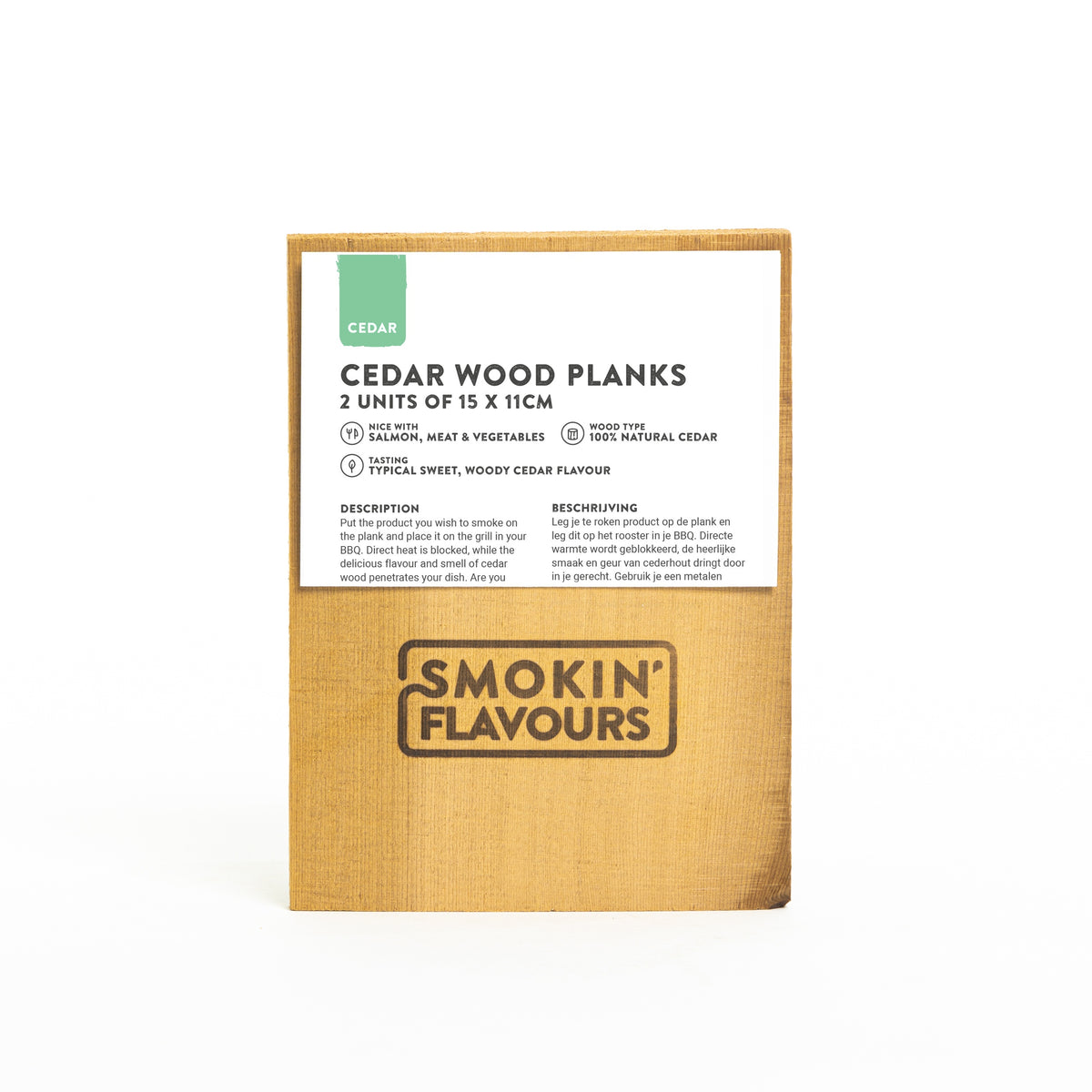 Smokin’ Flavours Cederhouten planken 2 stuks 15x11cm